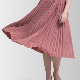 Women Solid Flared Pink Skirt-image-12