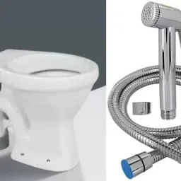 Western Toilet Premium Ceramic EWC Toilet Seat STrap Commode(without Seat Cover) with Jaguar Type Health Faucet Floor mount Western Toilet/Commode/Water Closet Western Commode-picture-6