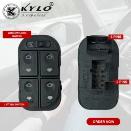 kylo Main Power Window Switch Bolero Old with Window Lock and Black Finish Car Power Window Switch image 2