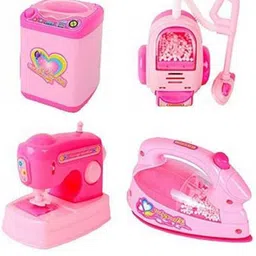 niyamat Battery Operated Mini Household Home Appliances Set of Washing Machine, Vacuum Cleaner, Sewing Machine and Iron for Kids Pretend Playset-picture-48