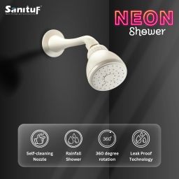 NEON Round Shower Head for Bathroom with 8 Inch Shower Arm, Wall Mount Shower Fixed Mount-picture-18