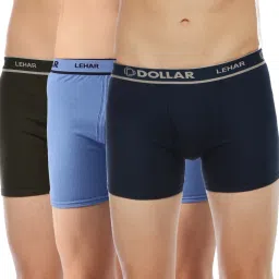 Pack of 3 Dollar Lehar Mens Combed Cotton Trunk - Pack of 3 - Actual Colour May Vary Solid Men Trunk-picture-20
