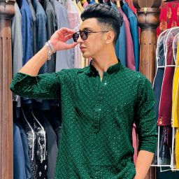 Men Chikan Embroidery Cotton Rayon Straight Kurta-image-25