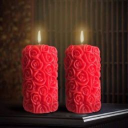 Rose Pillar Hand Poured Pure Soy Wax Scented Candle-27
