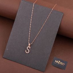 Alphabet Letter S Rhodium Cubic Zirconia Alloy Locket Set-image-33