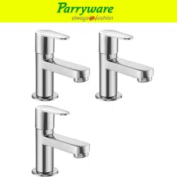 Uno Pillar Tap for Wash Basin – Brass Body, Chrome Finish set of 3 pic 288 Pillar Tap for Wash Basin – Brass Body, Chrome Finish, Single Lever Faucet Pillar Tap Faucet-picture-12