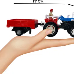 miniature mart 2 Small Size Plastic Made Indian Automobile Model Tractor With Trolley Toy For Children|Boys Playing Toy|Use As Showpieces(2 Combo Offer)| image 2