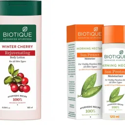 Winter Cherry Lotion -180ml & Morning Nectar SPF Moisturizer -120ml (Pack of 2)-17