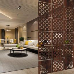 random Walnut Engineering Wood (Pack Of 12) Hanging Room Divider-picture-3