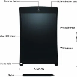 adi traderss LCD Writing Tablet 8.5 Inch (Color & Packaging May Vary) 3 Years+,L 22 x B 15 x H 2 cm, this writing board must be a good helper for your kids to free their mind to drawing, graffiti, writing practice image 3