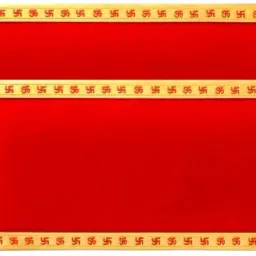 ( 12 X 18 Inch ) Red Velvet Pooja Aasan Chowki Cloth for God Idol Altar Cloth-image-33