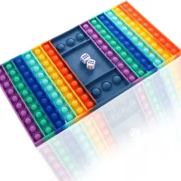Big Size Pop it Game Fidget Toys with Dice, Silicone Rainbow Push Fidget Toy-image-41
