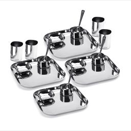 Pack of 20 Stainless Steel Square Stainless Steel Heavy Gauge Mirror Finish Dinner set, Pack of 20 pieces Dinner Set-image-53