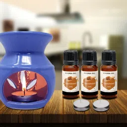 PEEPRESION Long Burning New Pot Burner With 2 T-light Candle & 3 Scented Aroma Oil Home, Office, Spa, Hotel, Temple, Club, Pub Bar, Gym, Bed Room Diffuser-image-32