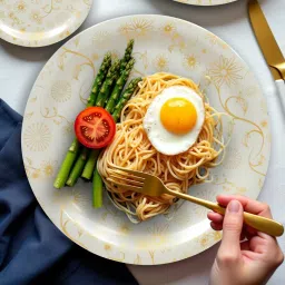 Pack of 4 Melamin 11" Flower Pattern Dinnerware Plates for Serving Food, Lunch, Breakfast & Noddle Dinner Set-14