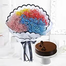 Truffle Cake N Multicoloured Flora Boquet-34