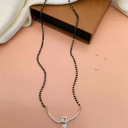 ABDESIGNS Gold-Plated Artificial Stones and Beads Mangalsutra-13