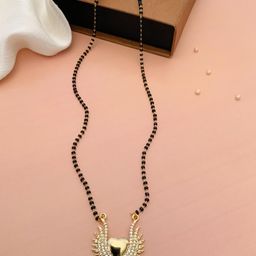 ABDESIGNS Gold-Plated Artificial Stones and Beads Mangalsutra-12