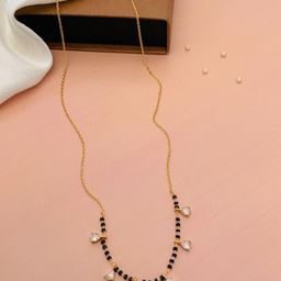 ABDESIGNS Gold-Plated Artificial Stones and Beads Mangalsutra-10
