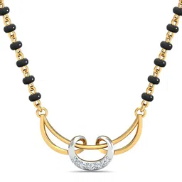 KUBERBOX Shobhan 18K Gold Diamond Studded Mangalsutra Pendant - 1.02 g-image-75
