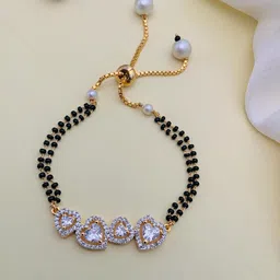 Anouk Gold-Plated Stone-Studded and Beaded Hand Mangalsutra-19