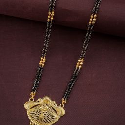 Anouk Gold Plated Stone-Studded & Beaded Mangalsutra-image-98