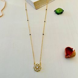 ABDESIGNS Gold-Plated Stones Studded and Beaded Mangalsutra-31
