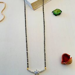 ABDESIGNS Gold-Plated Artificial Stones-Studded & Beaded Mangalsutra-image-99