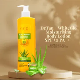 VLCC Set of 2 DeTan + White Glow Moisturising Body Lotion SPF30 PA+++ - 350ml each image 2