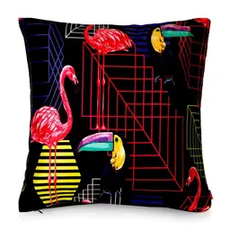 BIANCA Set of 5 Charcoal & Pink Abstract Square Cushion Covers image 3