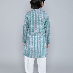 The Magic Wand Boys Printed Regular Kurta with Pyjamas image 4