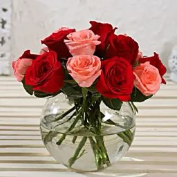Exotic Mixed Roses Glass Vase Arrangement-image-68