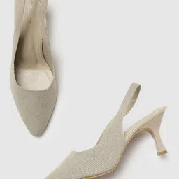 Marc Loire Textured Mesh Pointed Toe Kitten Pumps With Backstrap-20