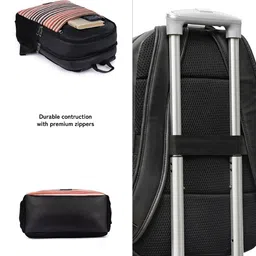 ZOUK Unisex Striped Water Resistance Backpack Up To 16 Inch image 2