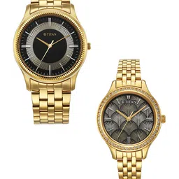 Titan Set Of 2 Dial & Stainless Steel Bracelet Style Straps Analogue Watch 18242712YM02-image-43