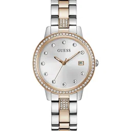 GUESS Women Embellished Dial & Stainless Steel Straps Analogue Watch GW0725L2-31