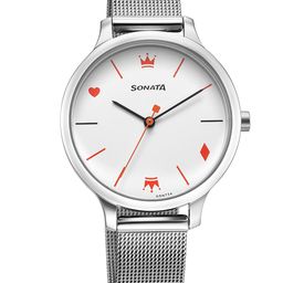 Sonata Women Printed Dial & Bracelet Style Straps Analogue Watch 87050SM01-19
