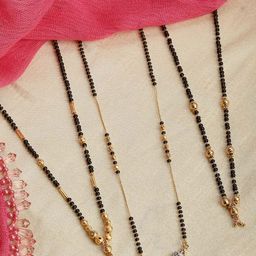 Kennice Set of 3 Gold-Plated Beaded Mangalsutra-image-32