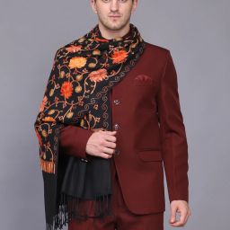 GREEN AGRITECH Cashmere Embroidered Men Shawl-image-47