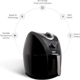 texet AF-611 with 7 Menus and Timer & Temperature Control, Nonstick 3.2L Dual-Rack Fry Basket with Stainless Steel Finish, 1400W, Auto Shut-off Air Fryer image 2