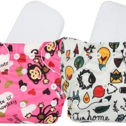Free Size Reusable Cloth Diaper With 2 Dry Feel Absorbent Soaker Pad (3M-3Y)-32