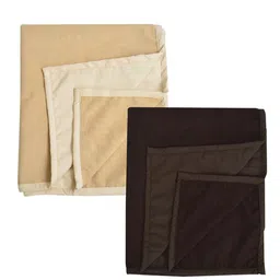 Adbeni Infants Beige & Coffee Brown 2 Pieces 210 GSM Waterproof Mattress Protectors-image-65