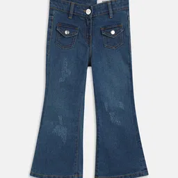 Blue Giraffe Girls Bootcut Mildly Distressed Light Fade Stretchable Jeans-image-27