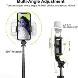 Mobtude Best Mini Extendable 3 in 1 Aluminum Selfie Stick With Wireless Remote 3 Axis Gimbal for Mobile image 5