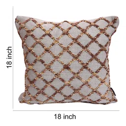 ROMEE Grey & Brown Set of 2 Geometric Square Cushion Covers image 5