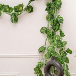 BS AMOR Green Set Of 3 Strings Artificial Money Plant Creepers With Leaves image 2