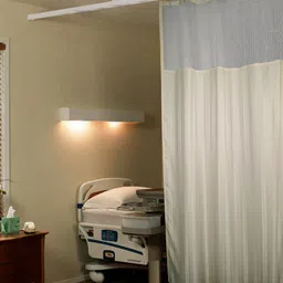 Lushomes Cream-Coloured Striped Hospital Bed Partition Curtain-image-14