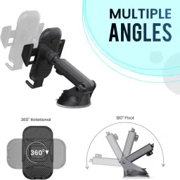 Portronics Clamp M Car with 360� Rotational,for 4 to 6 inch Devices Mobile Holder image 2