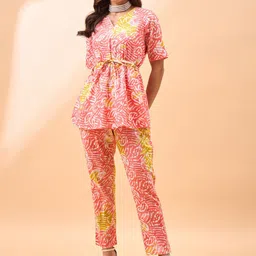 all about you Printed Cotton Top & Trousers Co-Ord-image-69