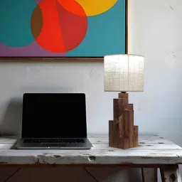 Skyline Wooden Table Lamp with Jute Shade & Brown Base by Symplify-picture-39